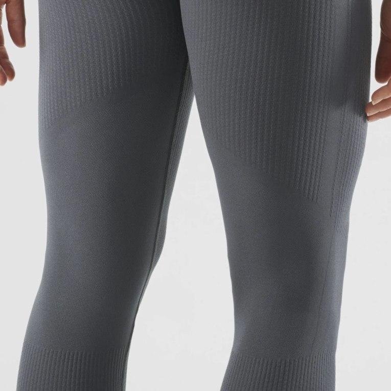 Dark Grey Salomon Essential Seamless Women's Running Tights | PH 84917M